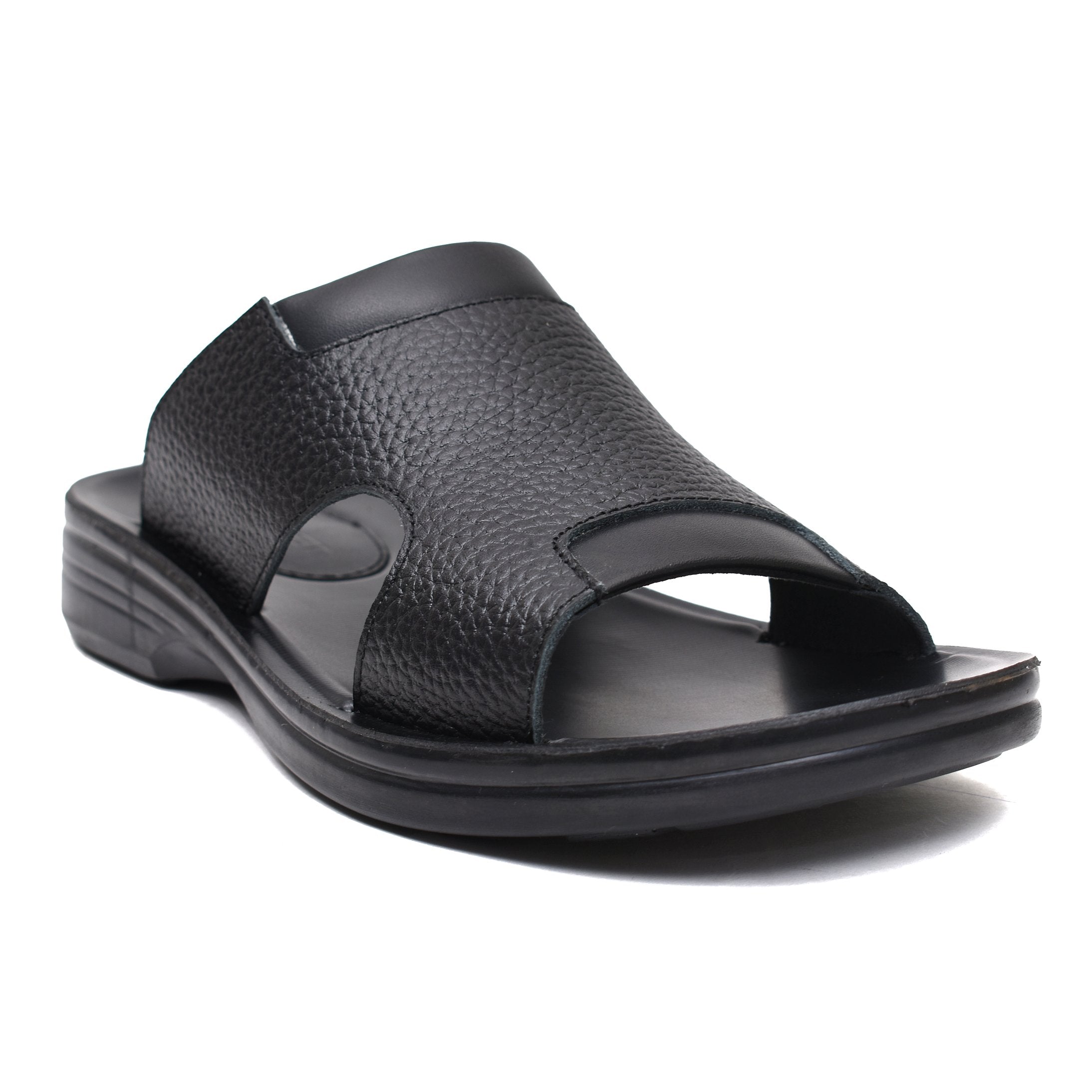 LEATHER SLIPPER - VO-632 BLACK