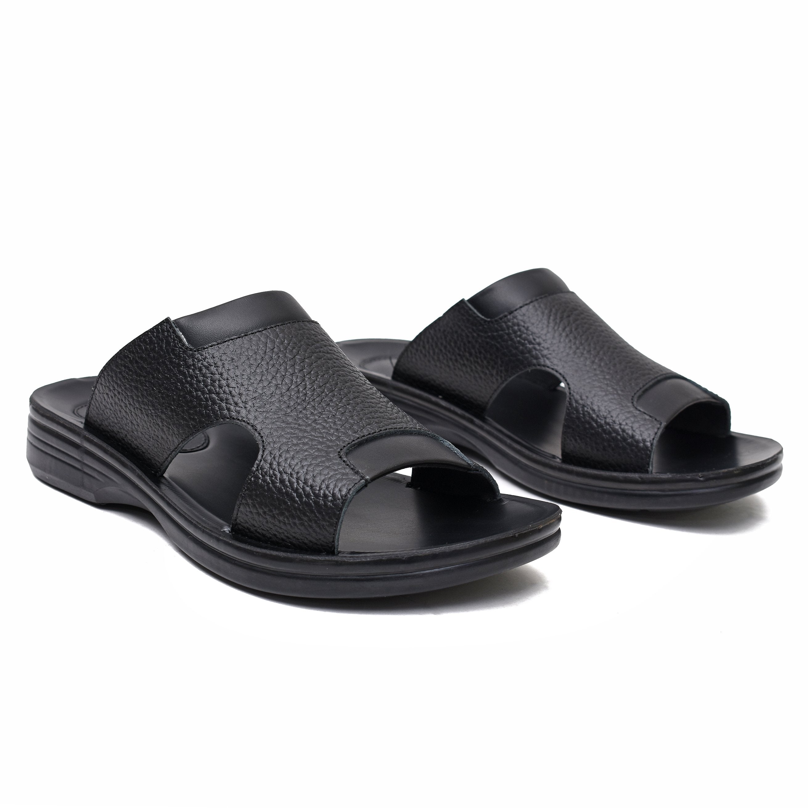 LEATHER SLIPPER - VO-632 BLACK