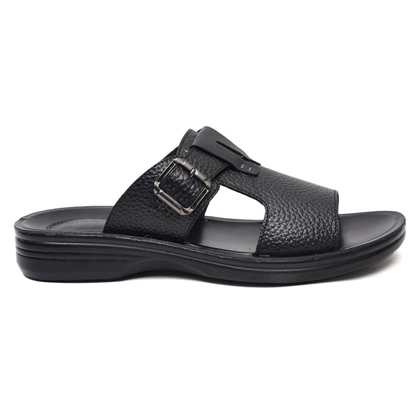 LEATHER SLIPPER - VO-633 BLACK