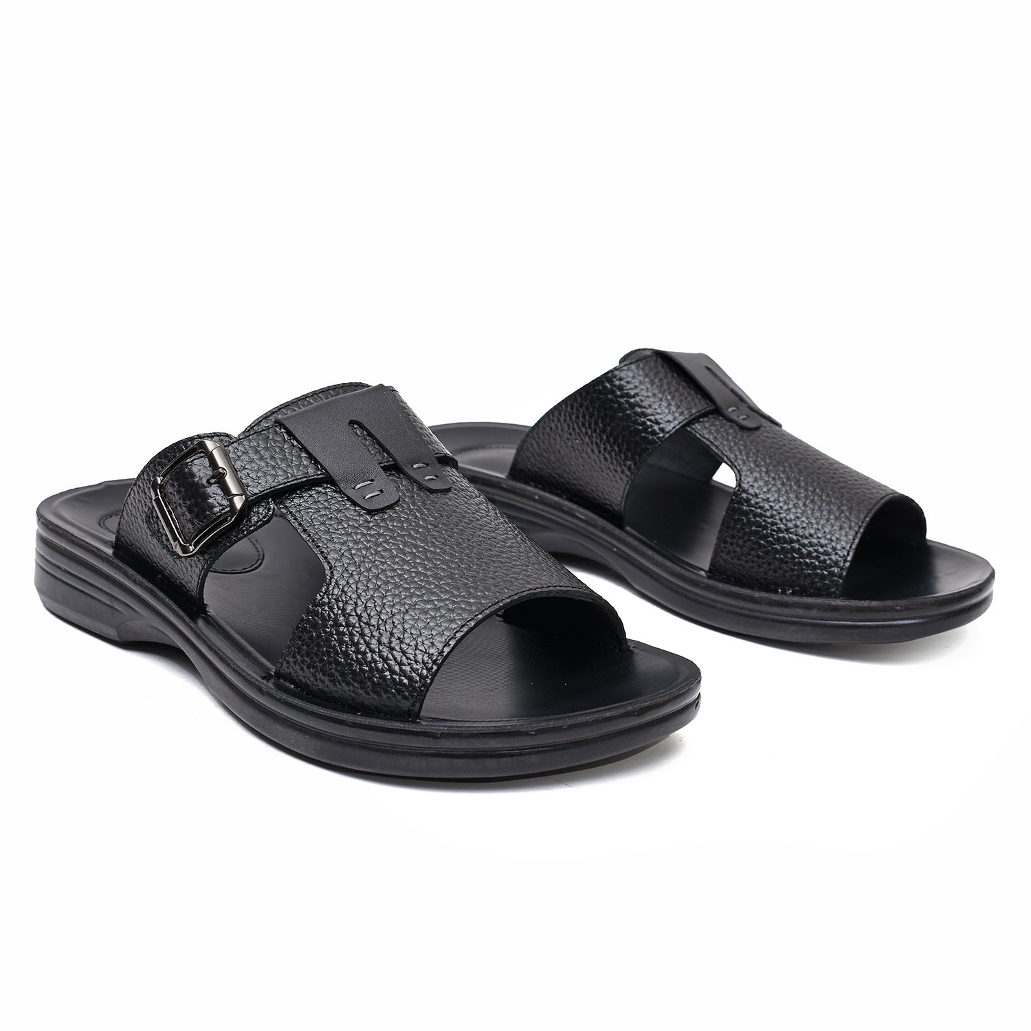 LEATHER SLIPPER - VO-633 BLACK