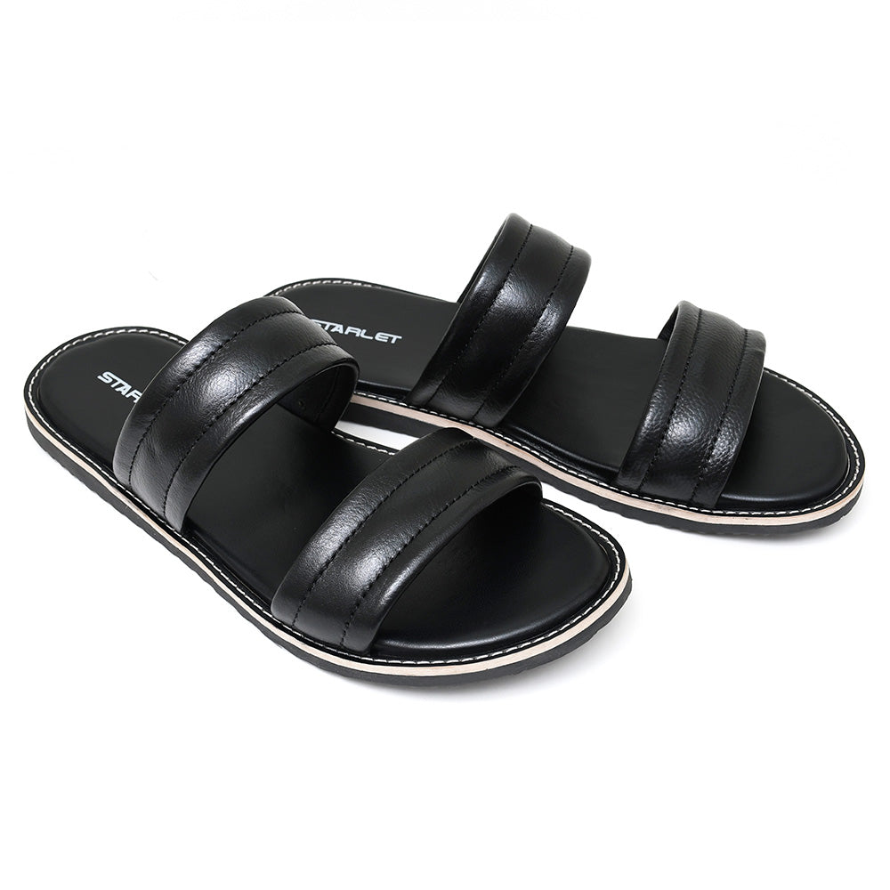 LEATHER SLIPPER - GEOX-014 BLACK