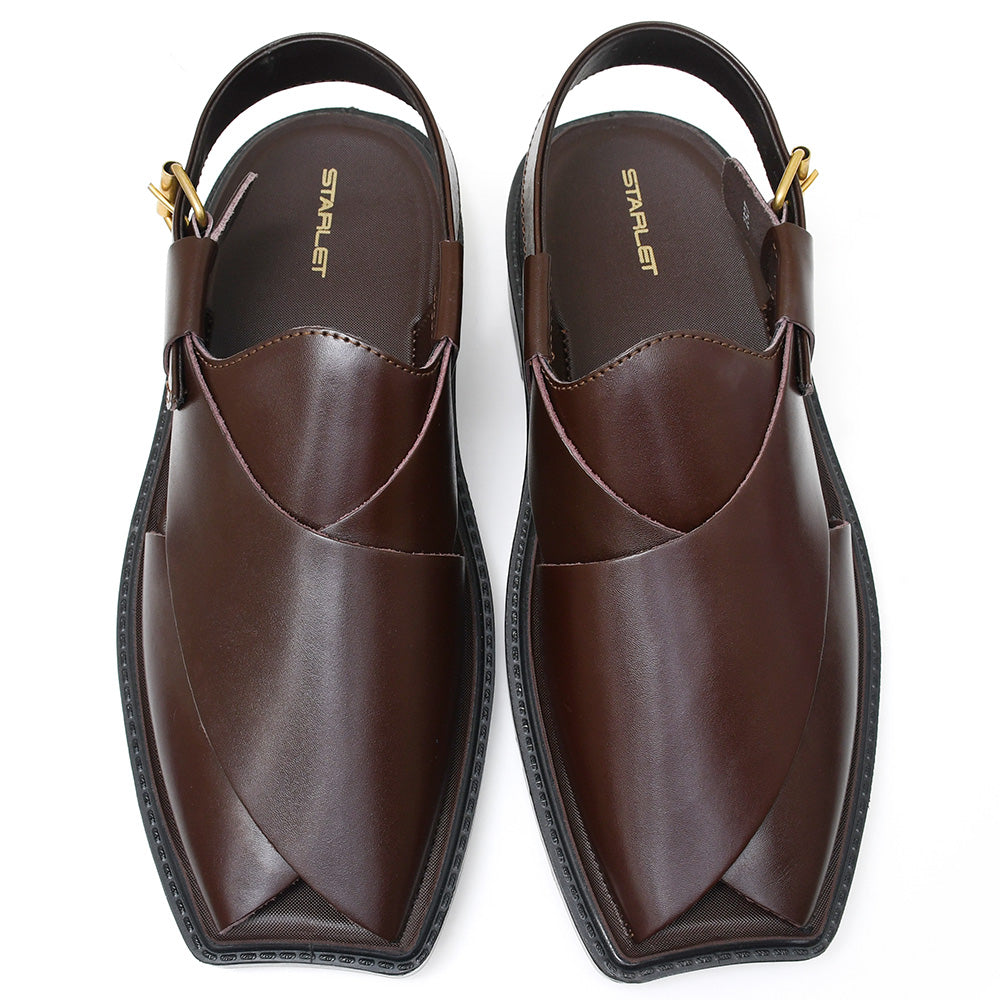 LEATHER PESHAWARI  CHAPPAL - PAHARI-002 BROWN