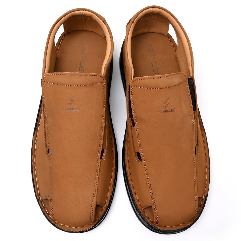 LEATHER SANDAL - 4007 MUSTARD