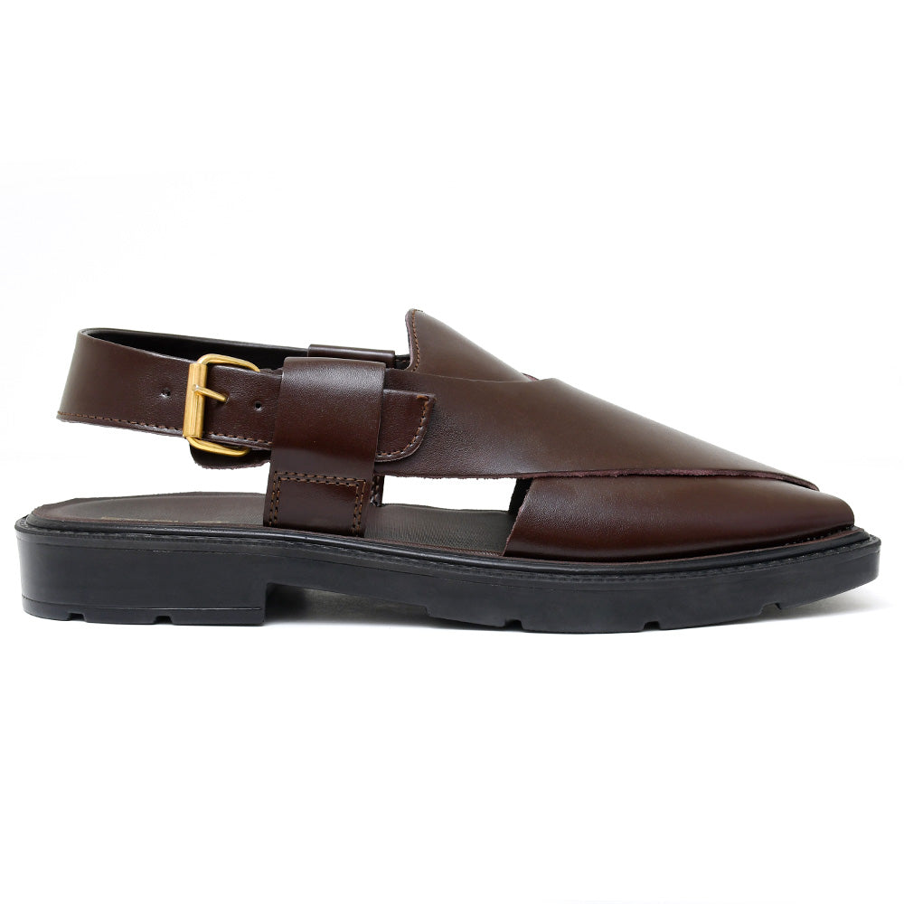 LEATHER PESHAWARI  CHAPPAL - PAHARI-002 BROWN