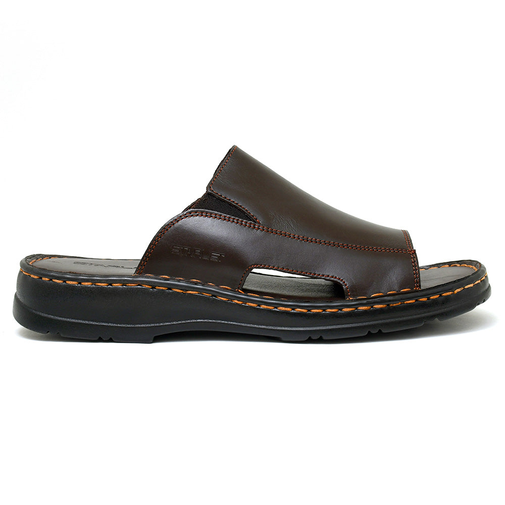 LEATHER SLIPPER - 4015 BROWN