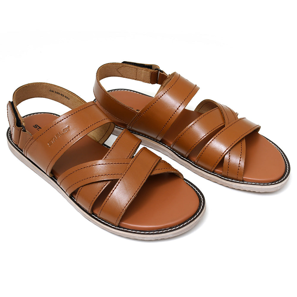 LEATHER SANDAL - GEOX-109 TAN