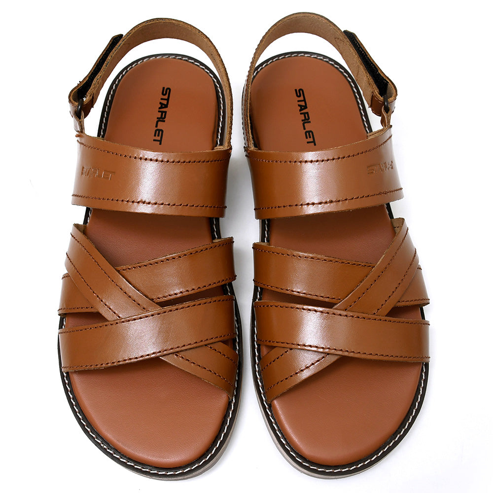 LEATHER SANDAL - GEOX-109 TAN