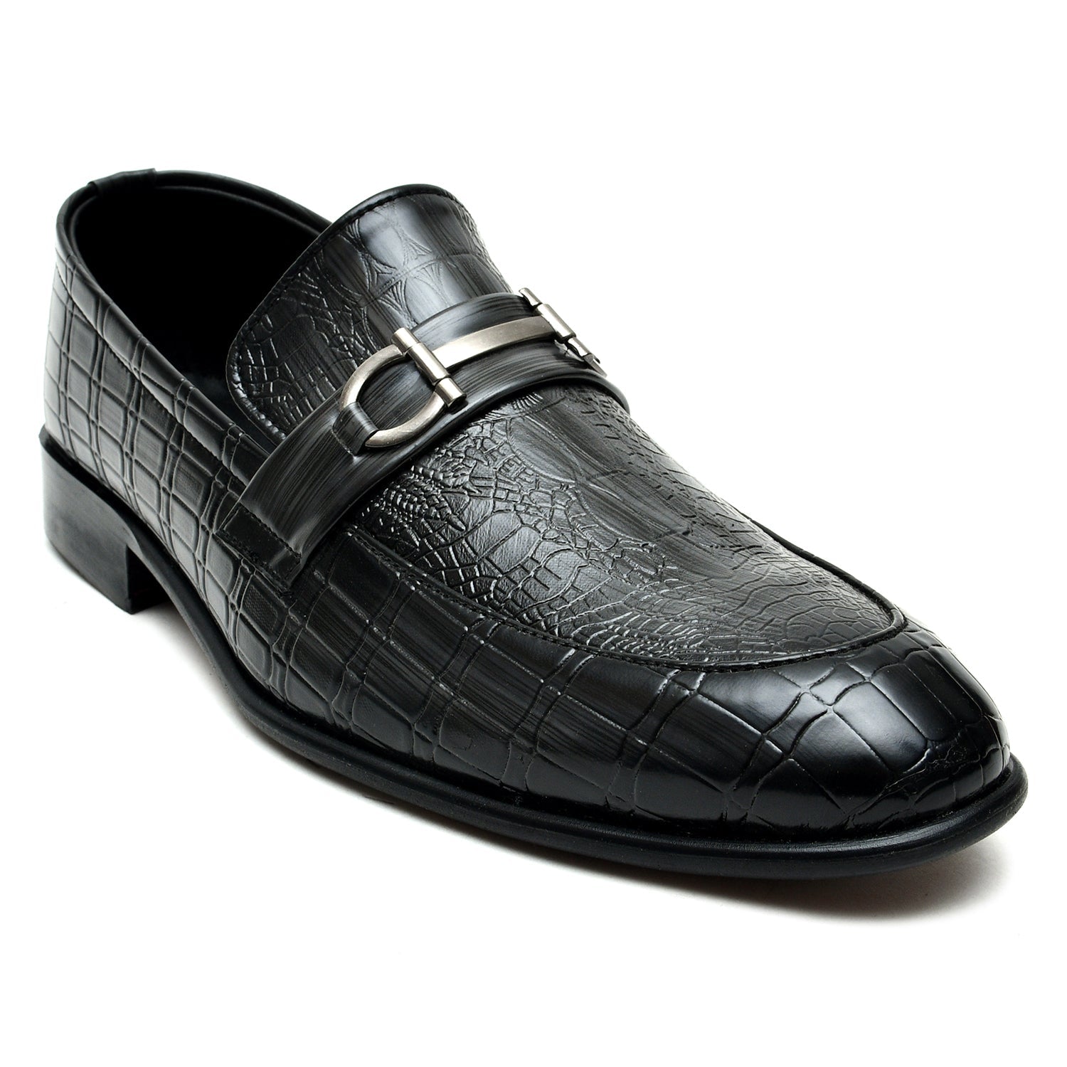LEATHER SHOES - FC-1-2-8028 BLACK