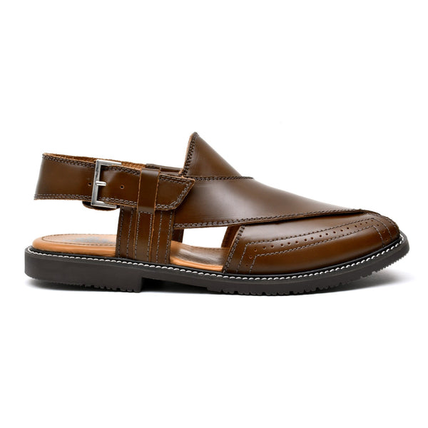 LEATHER PESHAWARI CHAPPAL - FRG0001 - BROWN