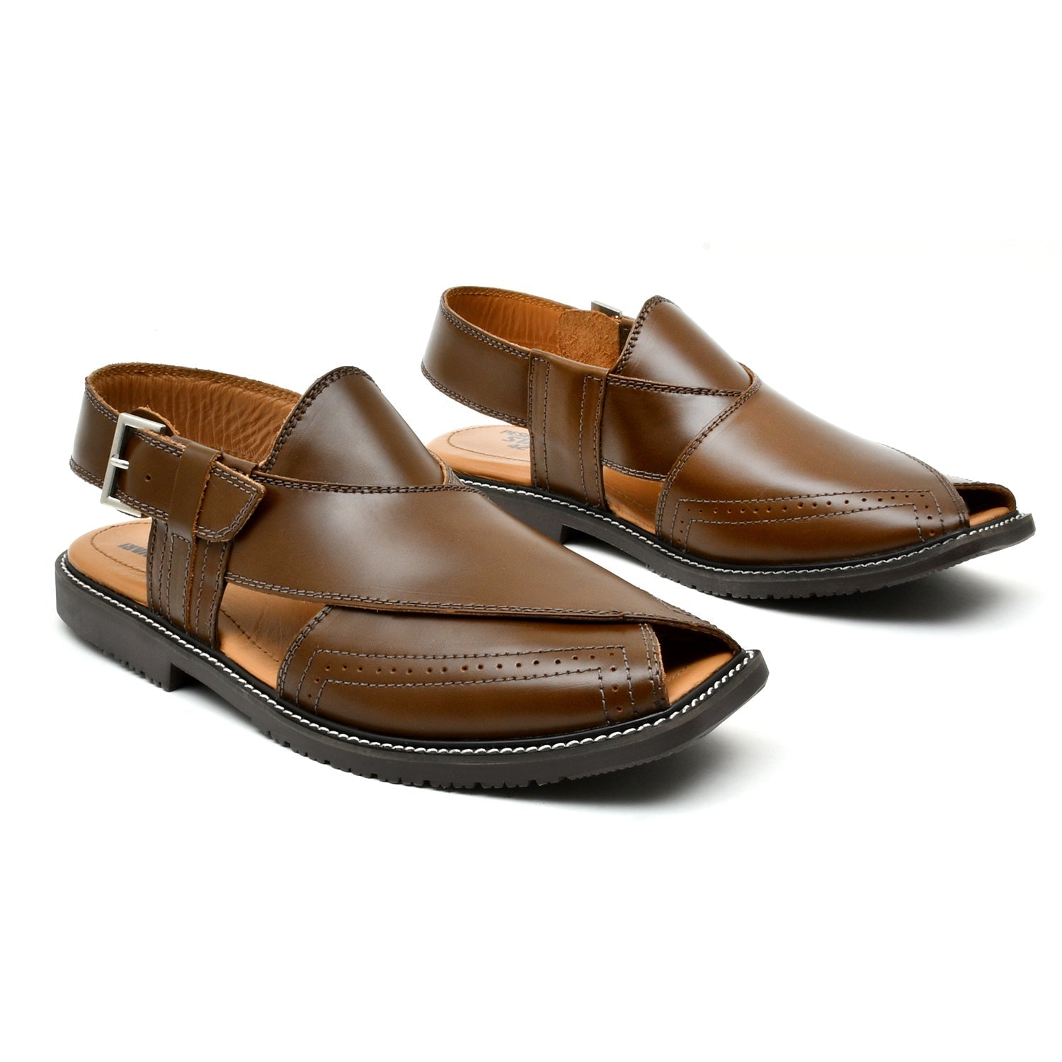 LEATHER PESHAWARI CHAPPAL - FRG0001 - BROWN