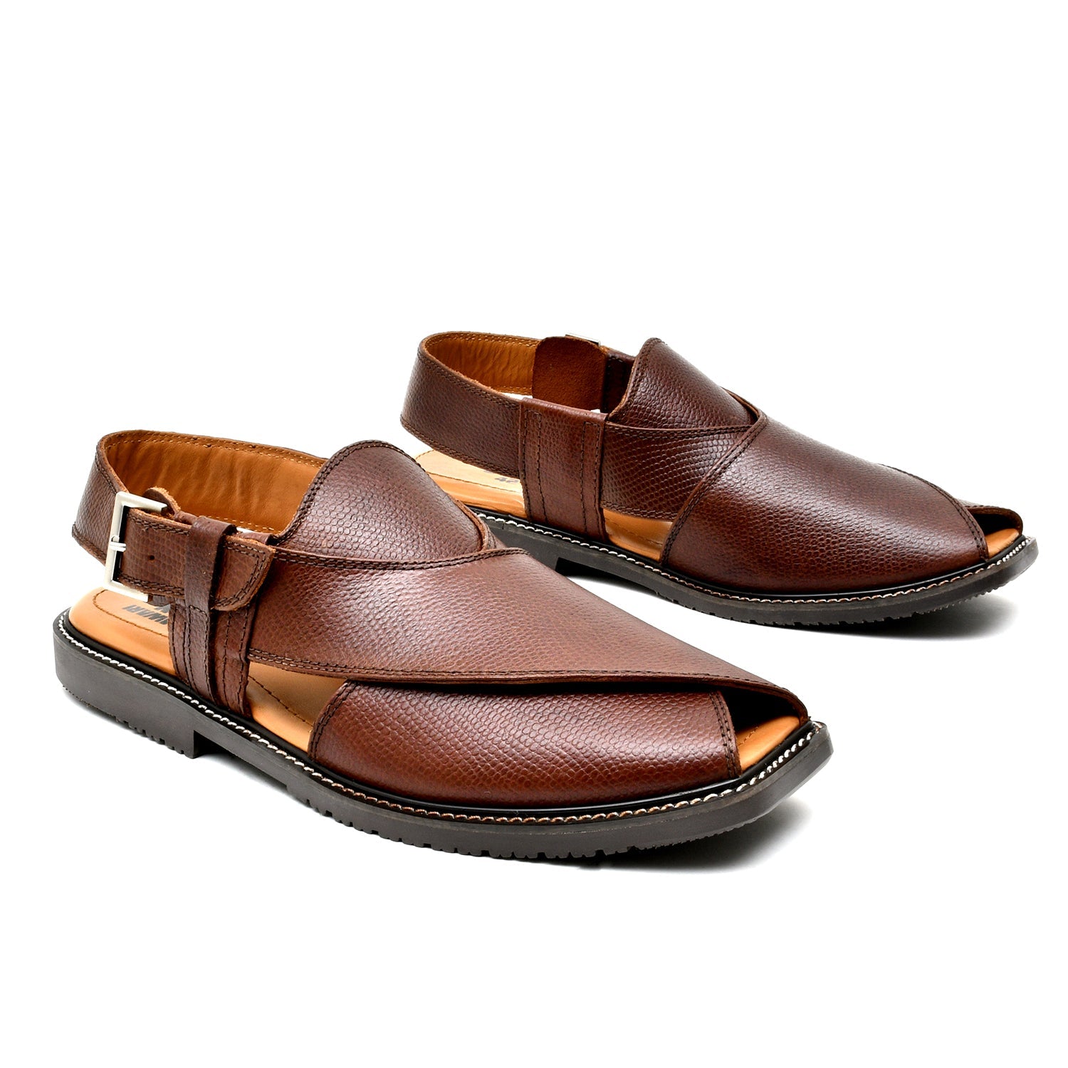LEATHER PESHAWARI CHAPPAL - FRG-0003 - BROWN