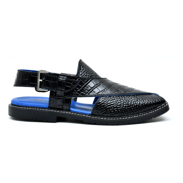 LEATHER PESHAWARI CHAPPAL - FRG0004 - BLACK