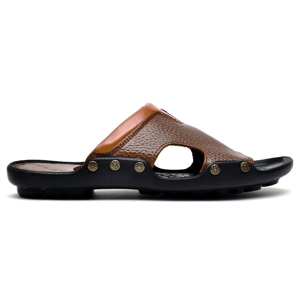 LEATHER SLIPPER - FIVE STONE-003 TAN