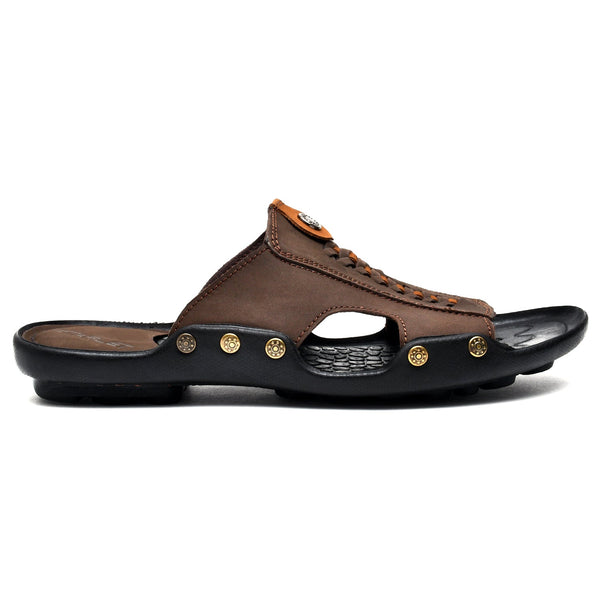 LEATHER SLIPPER - FIVE STONE-014 EXPRESSO