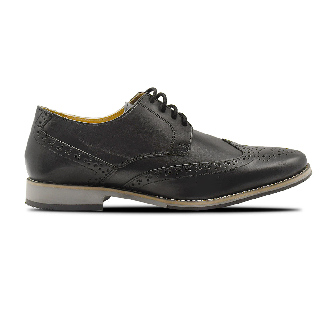 LEATHER SHOES - GARNIZO-012 BLACK