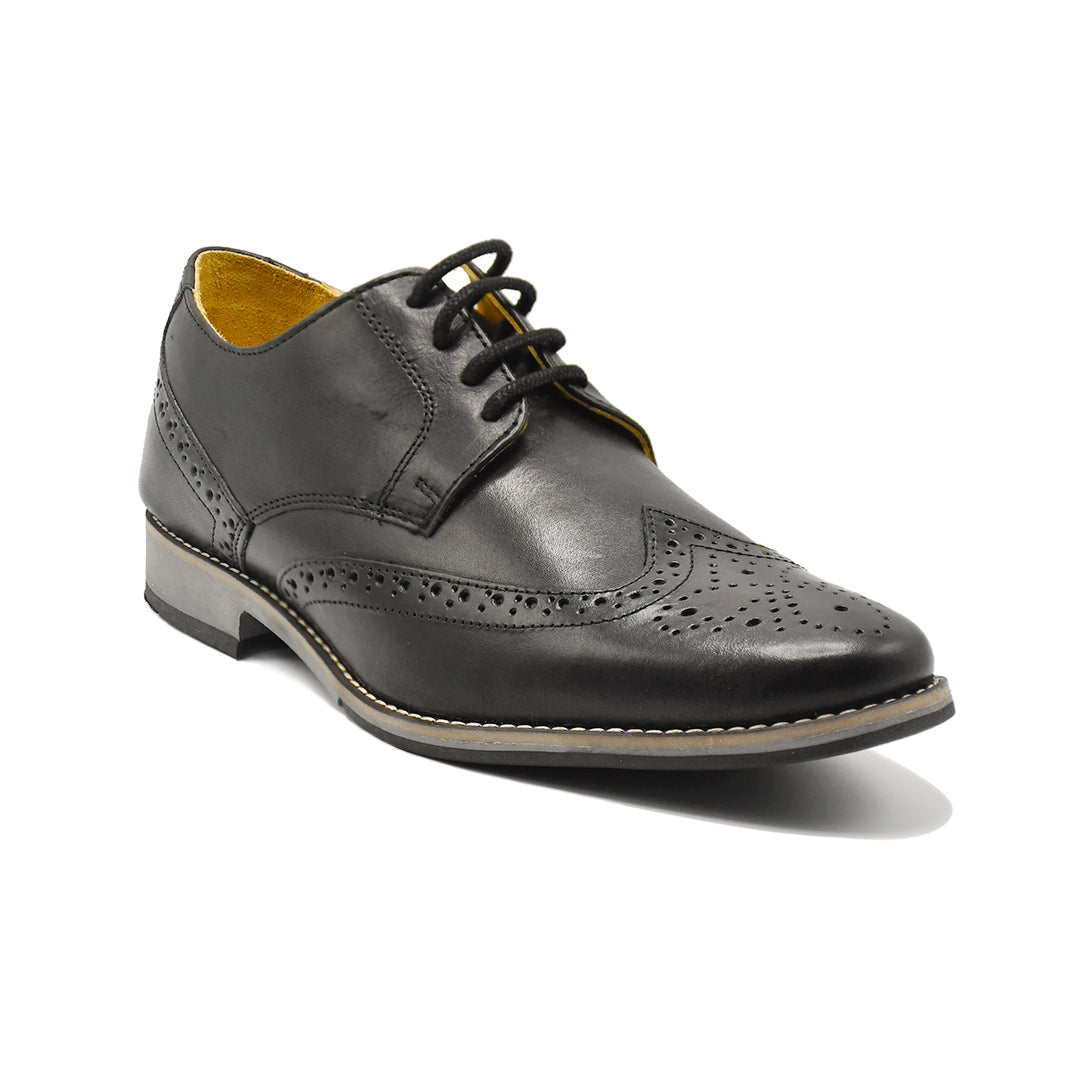 LEATHER SHOES - GARNIZO-012 BLACK