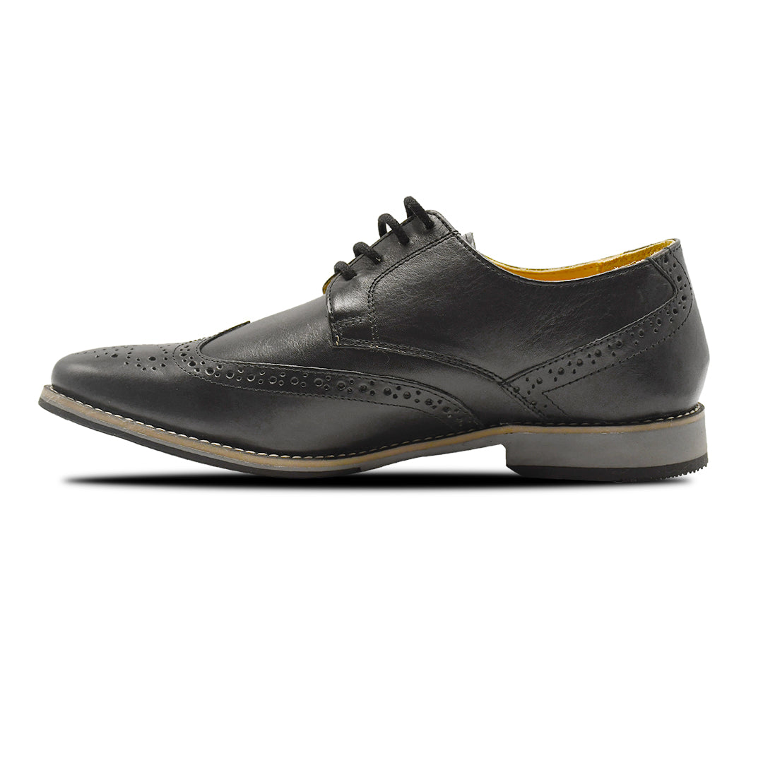 LEATHER SHOES - GARNIZO-012 BLACK