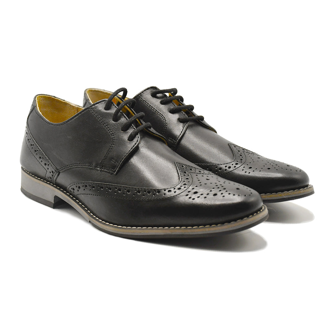 LEATHER SHOES - GARNIZO-012 BLACK