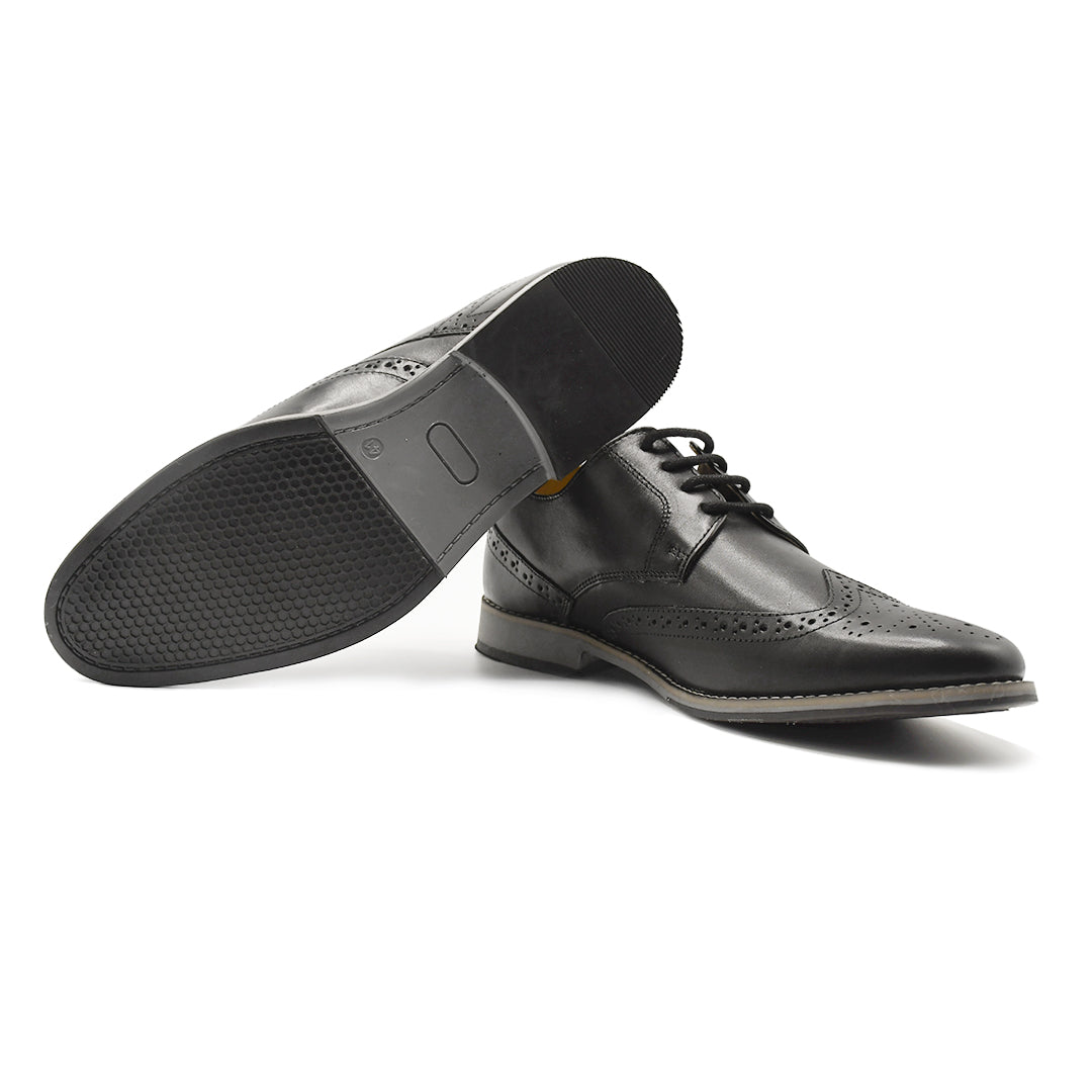 LEATHER SHOES - GARNIZO-012 BLACK