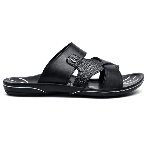 LEATHER SLIPPER - GR-1434 BLACK