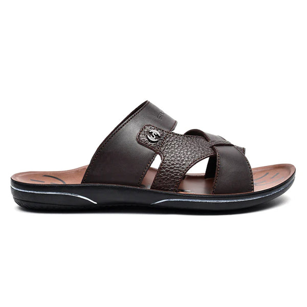 LEATHER SLIPPER - GR-1434 BROWN