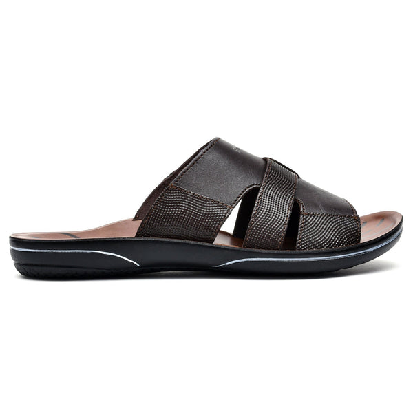 LEATHER SLIPPER - GR-1435 BROWN