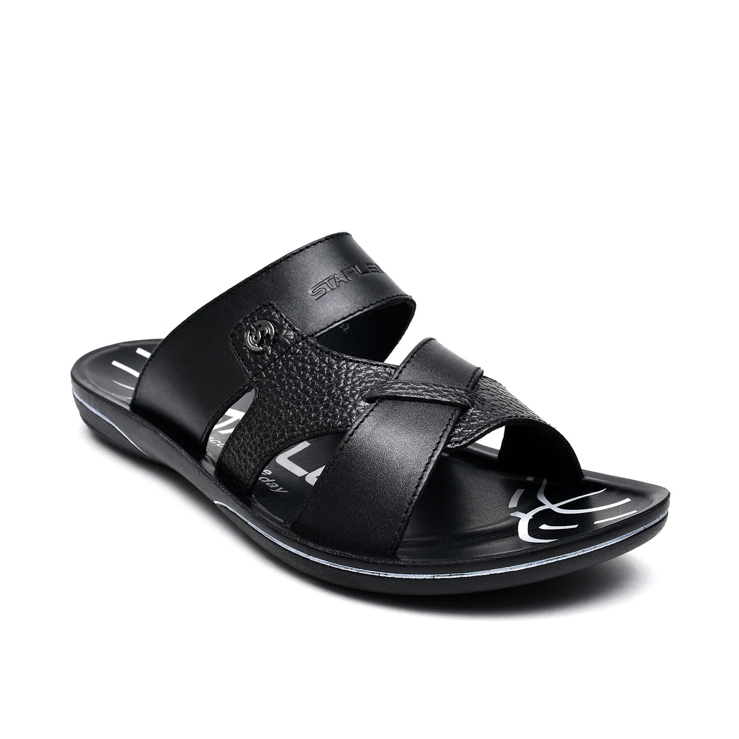 LEATHER SLIPPER - GR-1434 BLACK