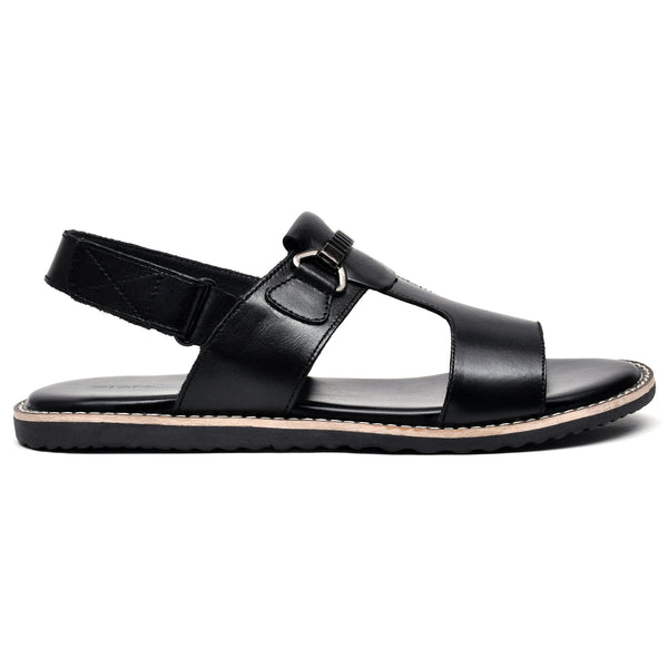 LEATHER SANDAL - GEOX-111 BLACK