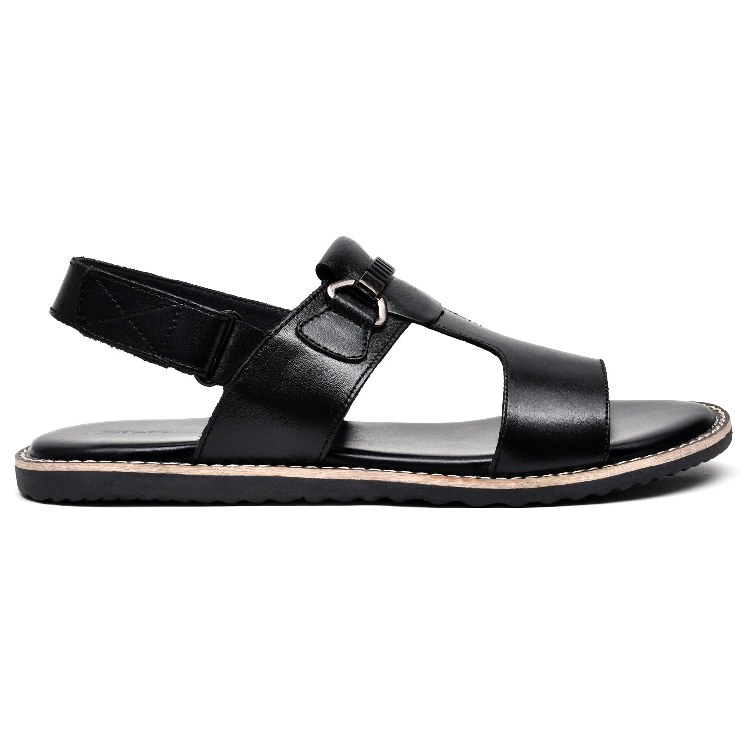 LEATHER SANDAL - GEOX-111 BLACK