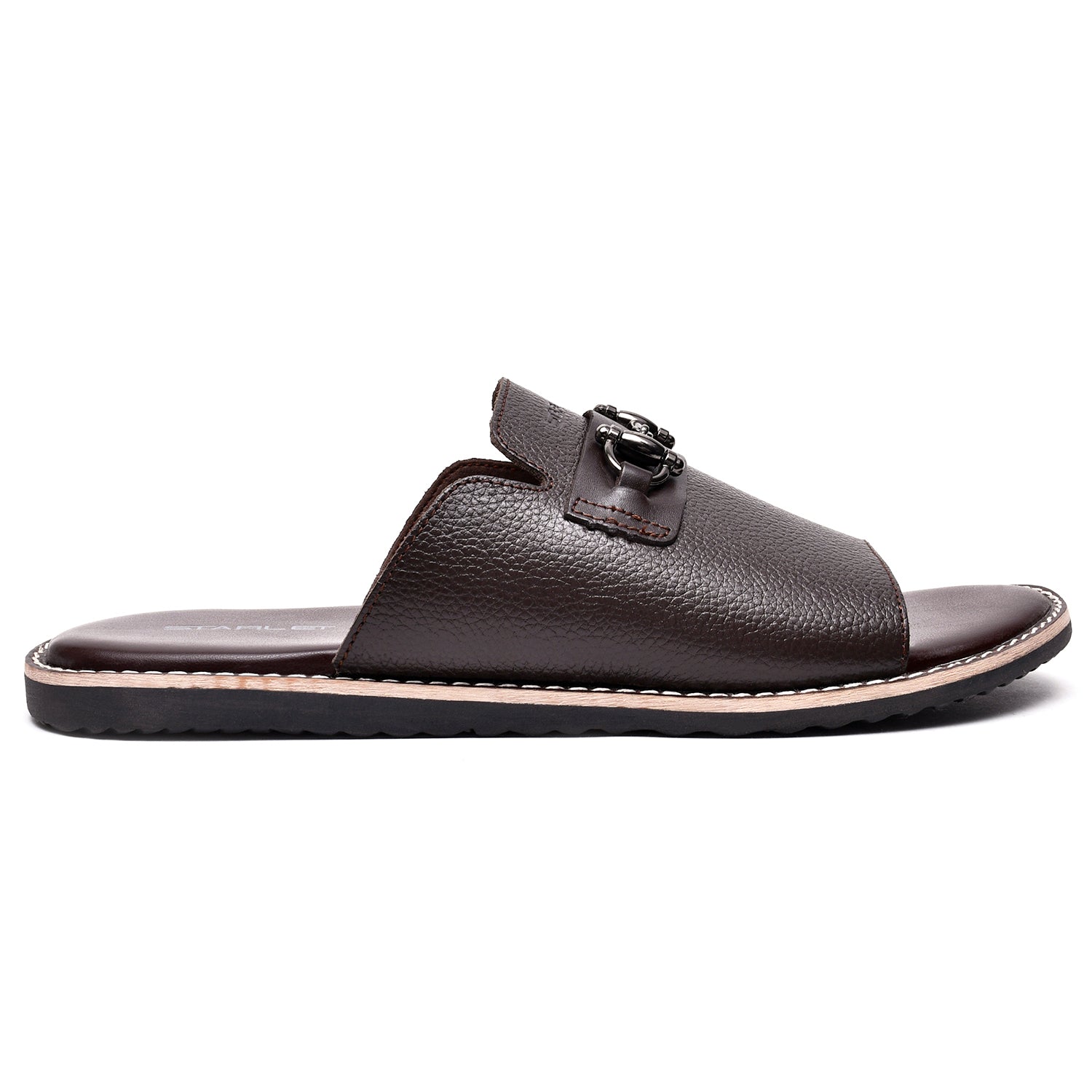 LEATHER SLIPPER - GEOX-019 BROWN