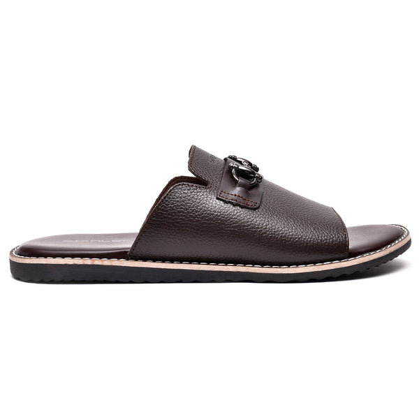 LEATHER SLIPPER - GEOX-019 BROWN