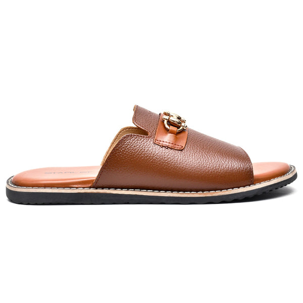 LEATHER SLIPPER - GEOX-019 TAN