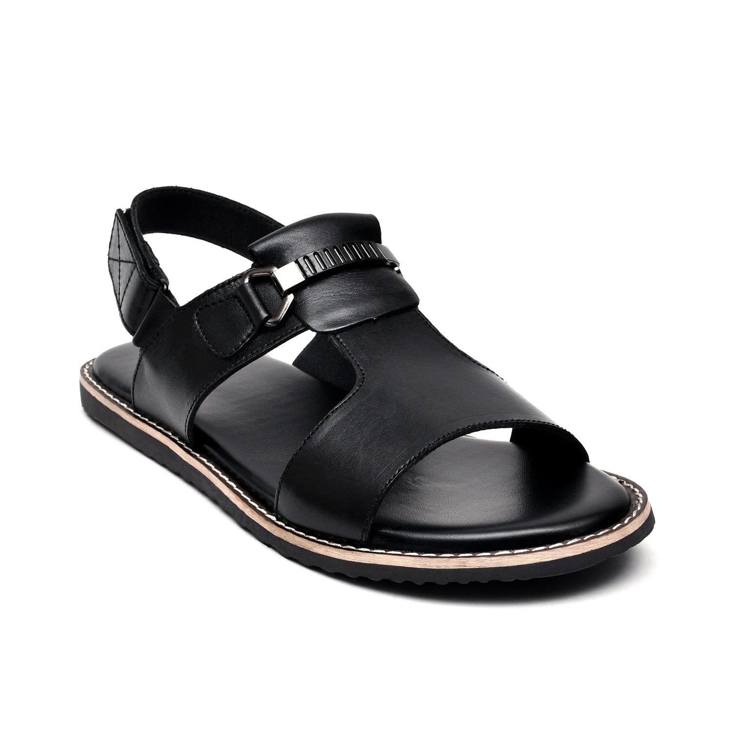 LEATHER SANDAL - GEOX-111 BLACK
