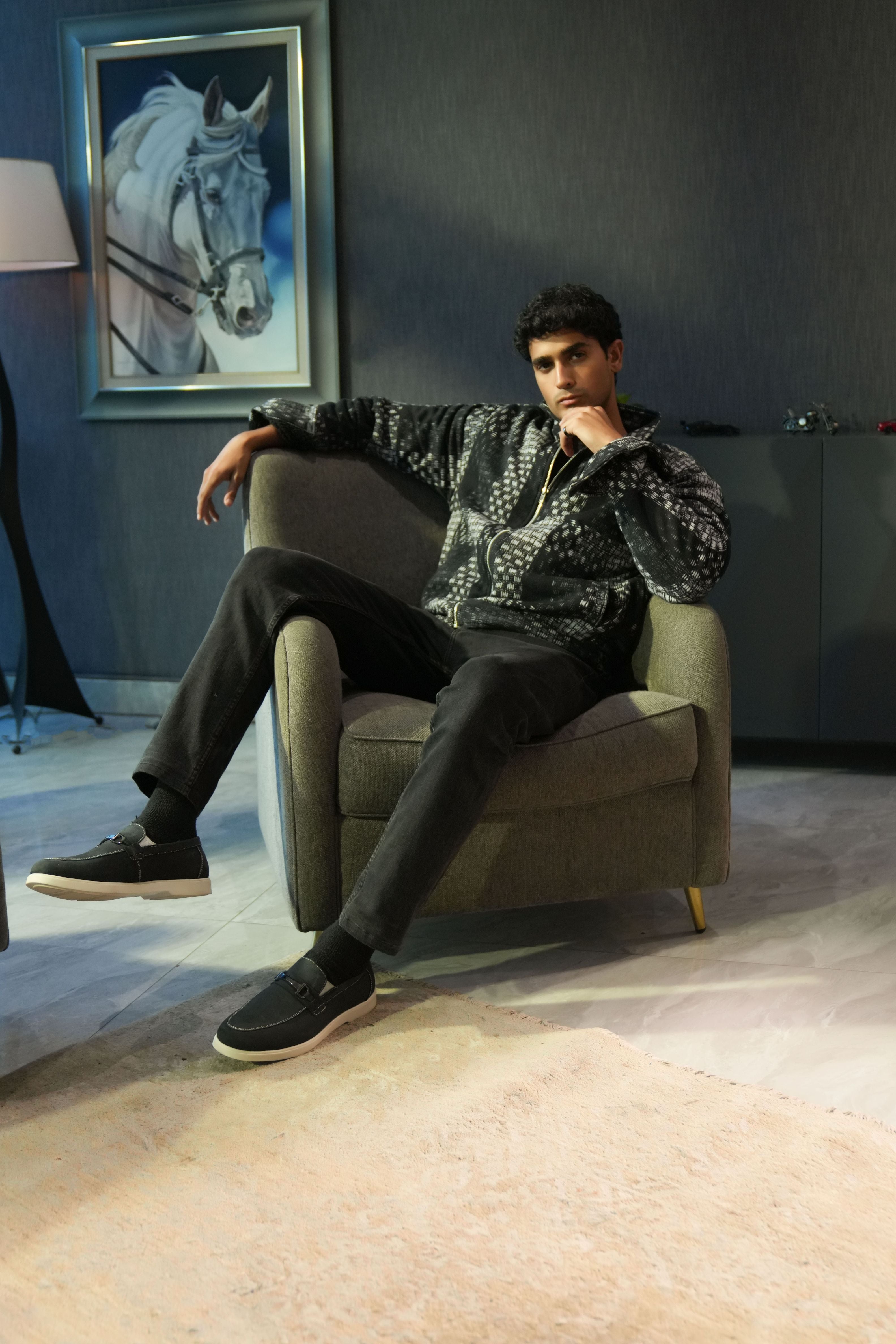 LEATHER SHOES - LBY053 BLUE