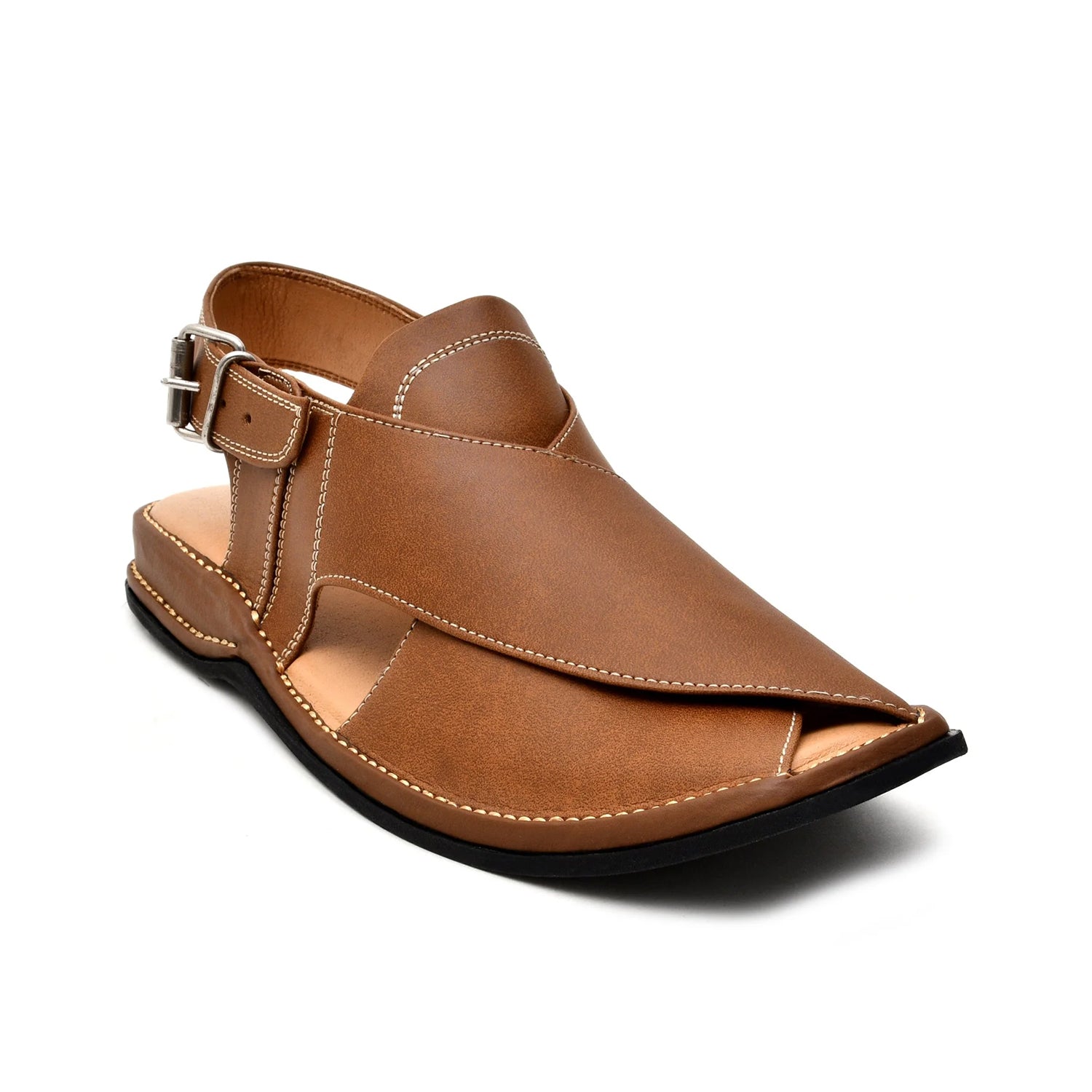 LEATHER PESHAWARI CHAPPAL - LCM-0002 TAN