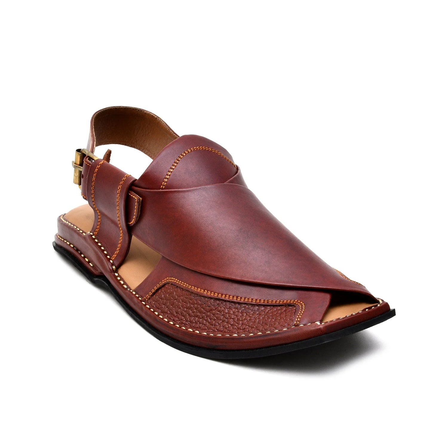 LEATHER PESHAWARI CHAPPAL - LCM-0003 MAROON
