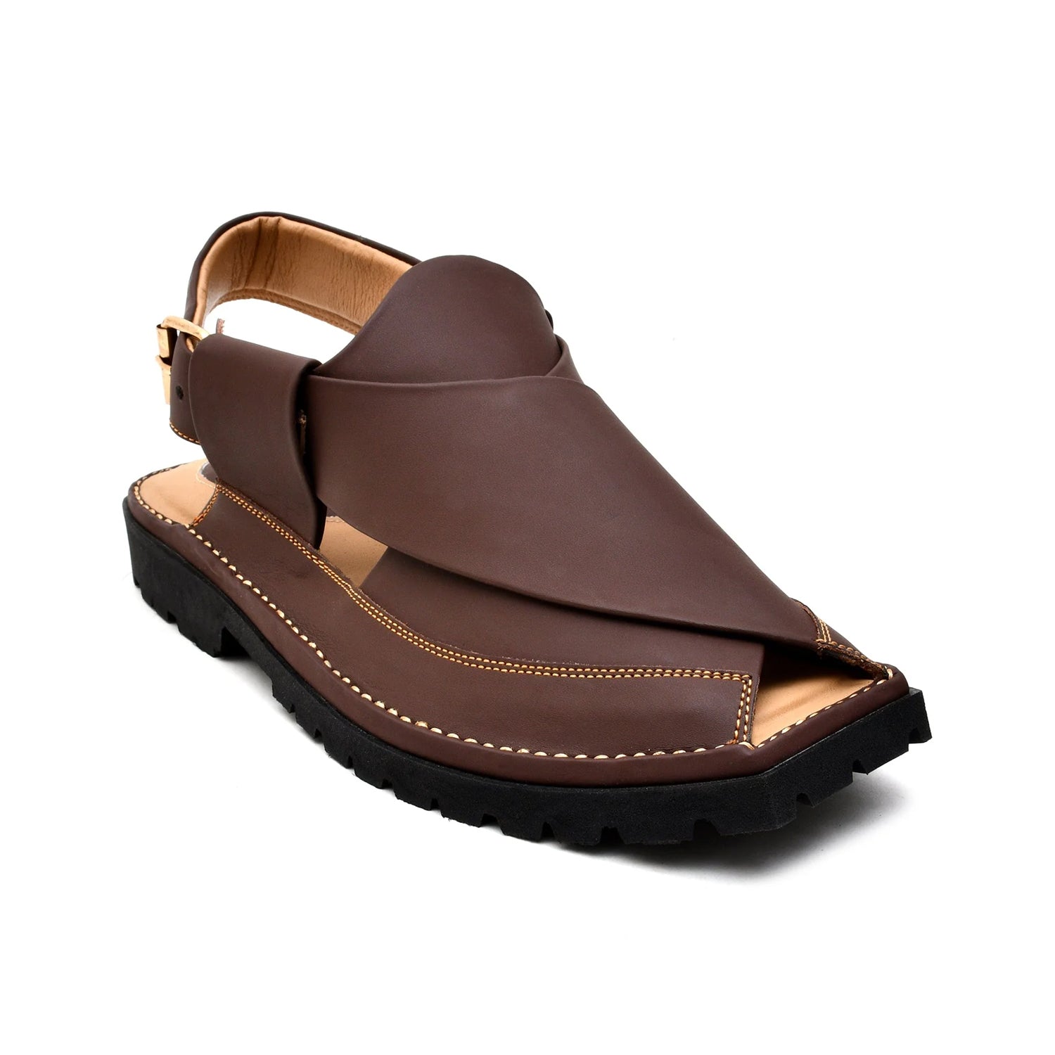 LEATHER PESHAWARI CHAPPAL - LCM-0004 COFFEE