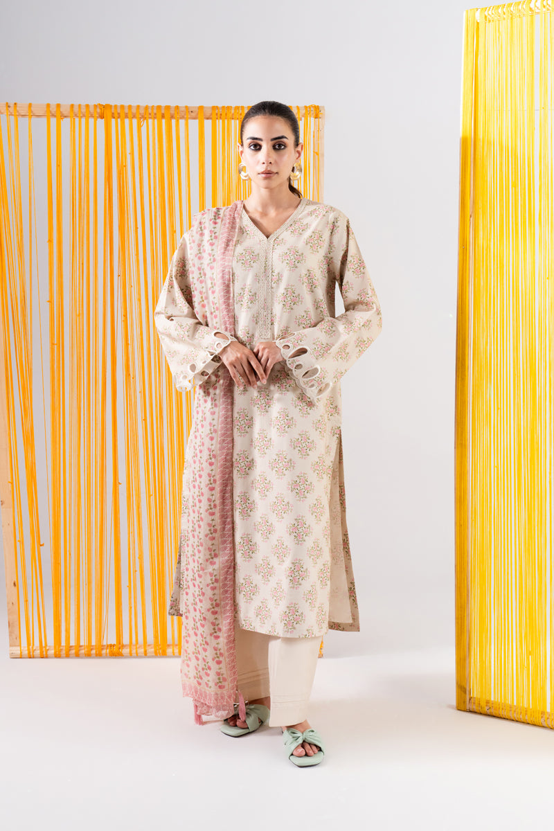 3 PIECE - PRINTED LAWN SUIT - MLD1-03