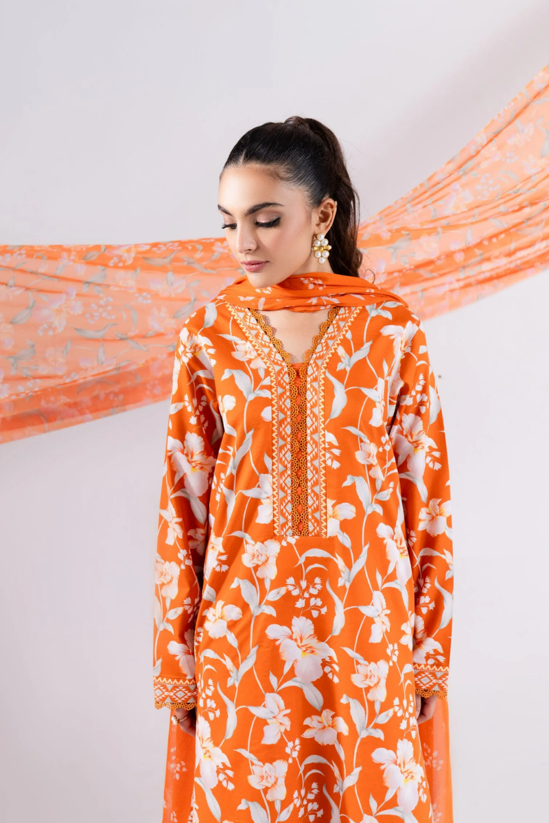 3 PIECE - PRINTED LAWN SUIT - MLD1-04