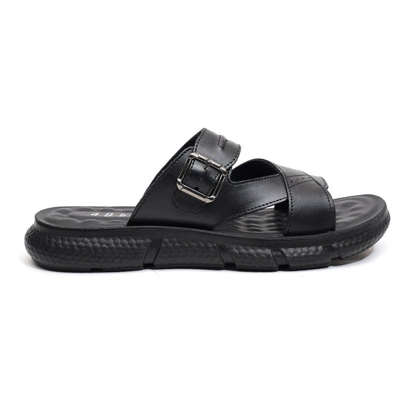 LEATHER SLIPPER - NLE-005 BLACK