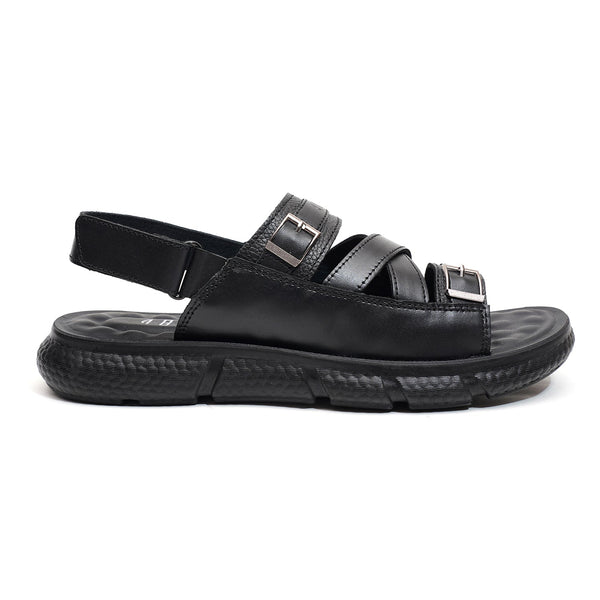 LEATHER SANDAL -NLE-106 BLACK