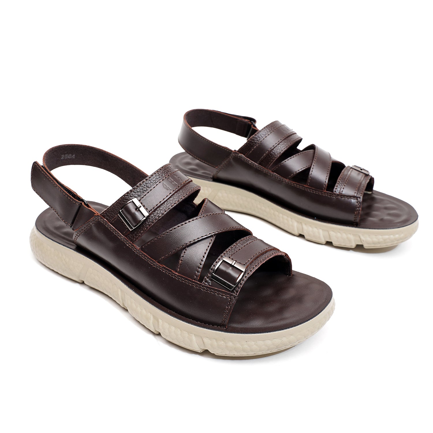 LEATHER SANDAL -NLE-106 BROWN