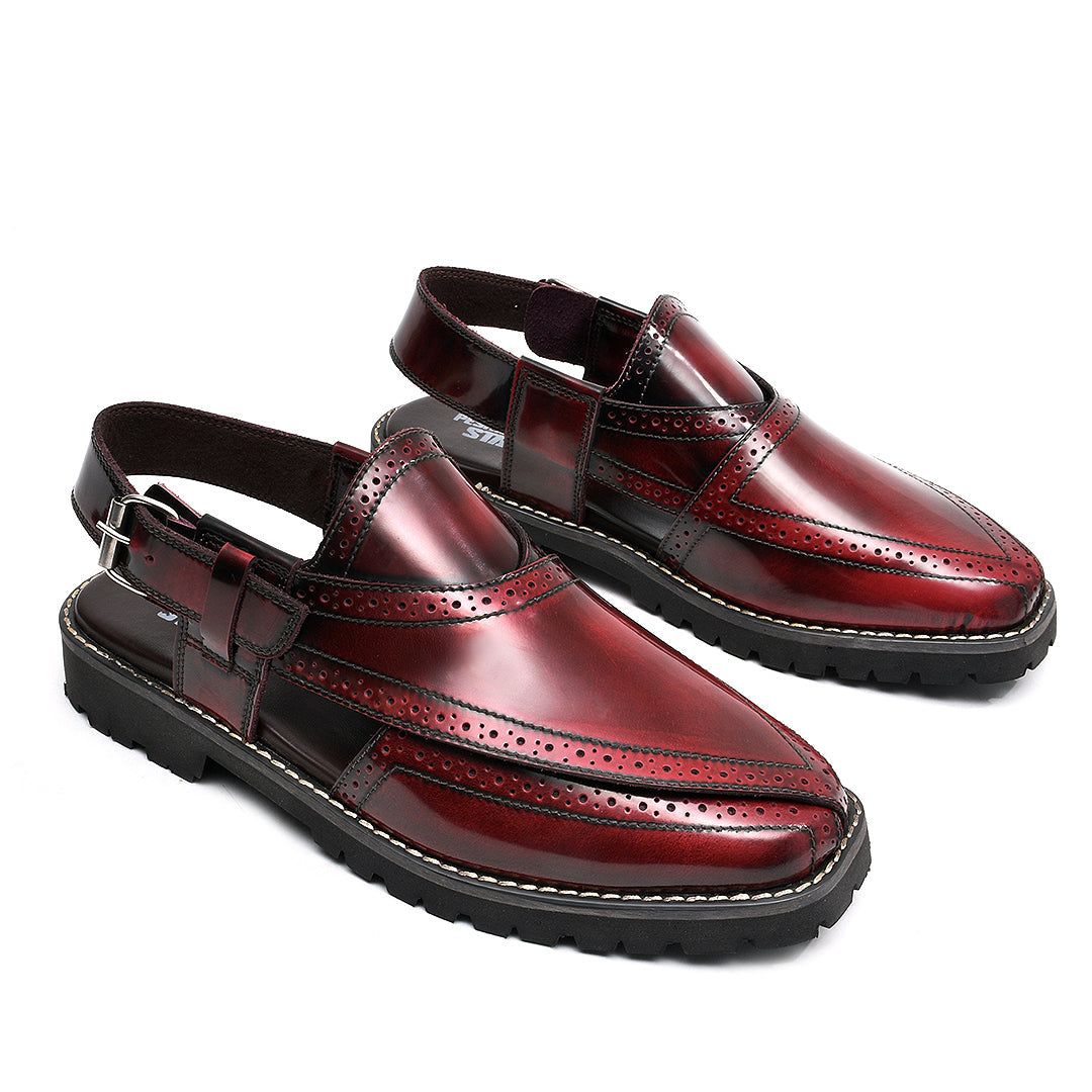 LEATHER SHOES - NOZ-02 - MAROON