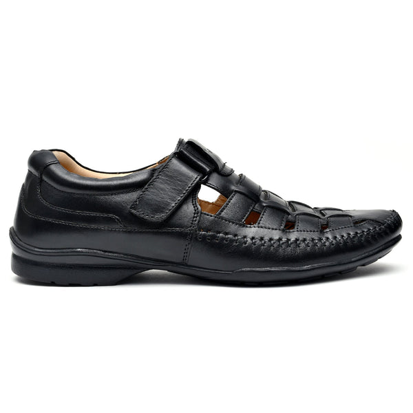 LEATHER SHOES - NEPAL-101 BLACK