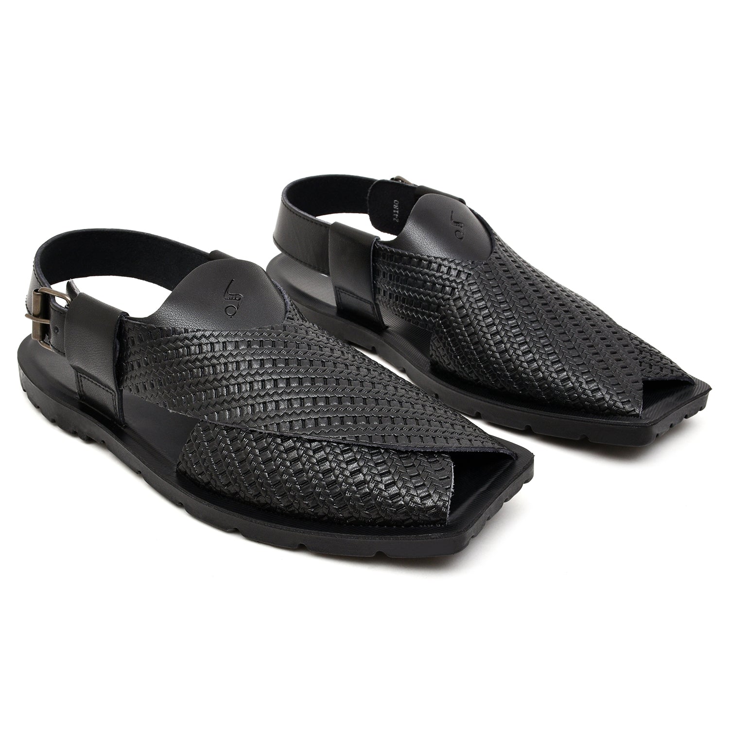 LEATHER PESHAWARI  CHAPPAL - NPT-08 BLACK