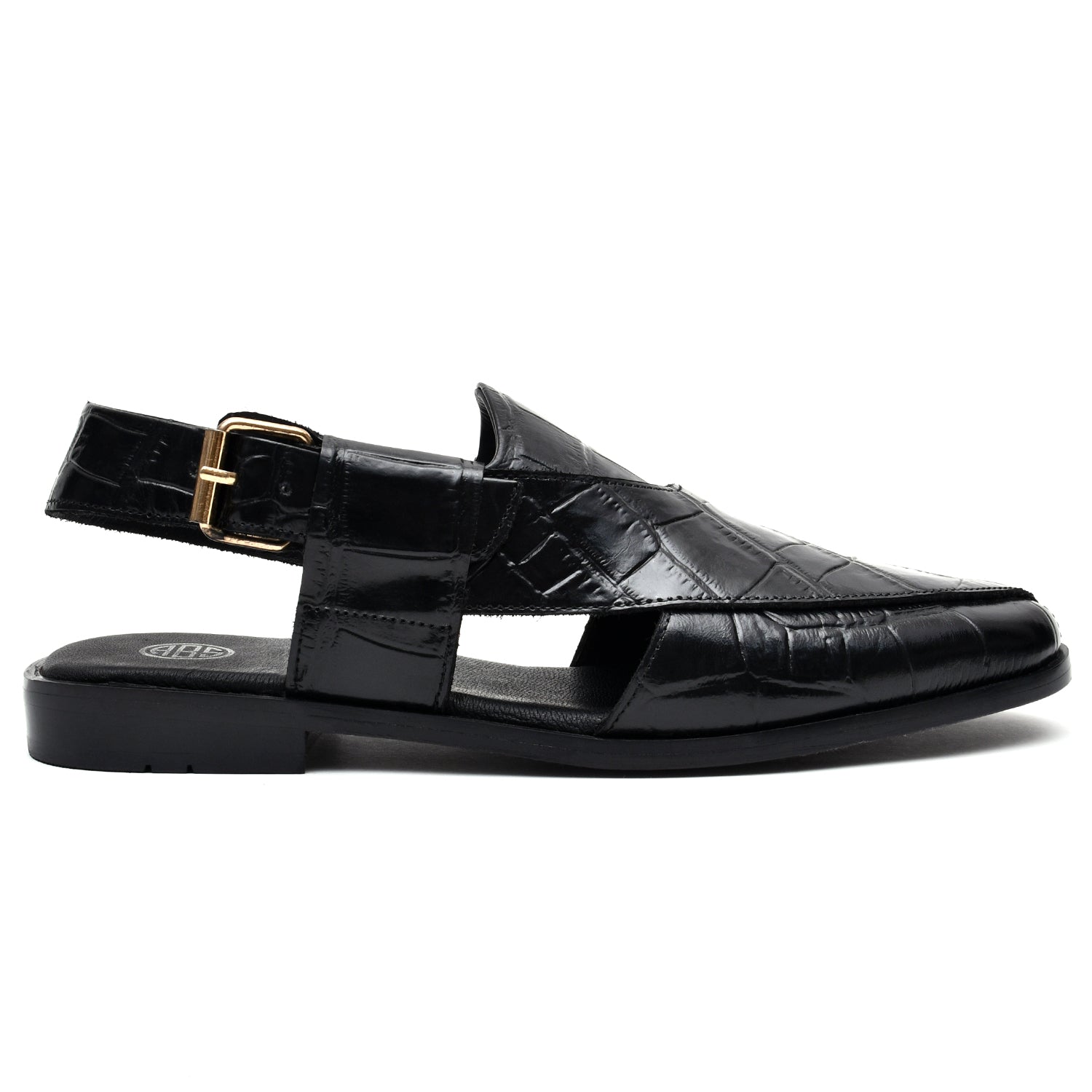LEATHER PESHAWARI CHAPPAL - P-169 BLACK