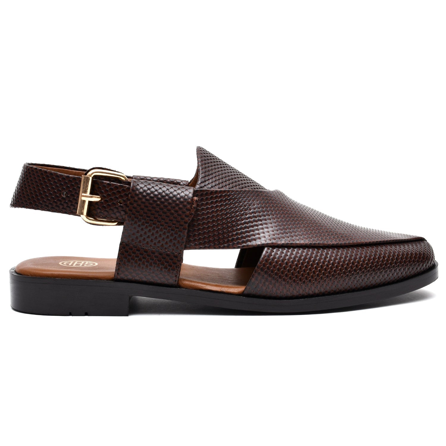 LEATHER PESHAWARI CHAPPAL - P-170 BROWN