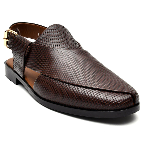 LEATHER PESHAWARI CHAPPAL - P-170 BROWN