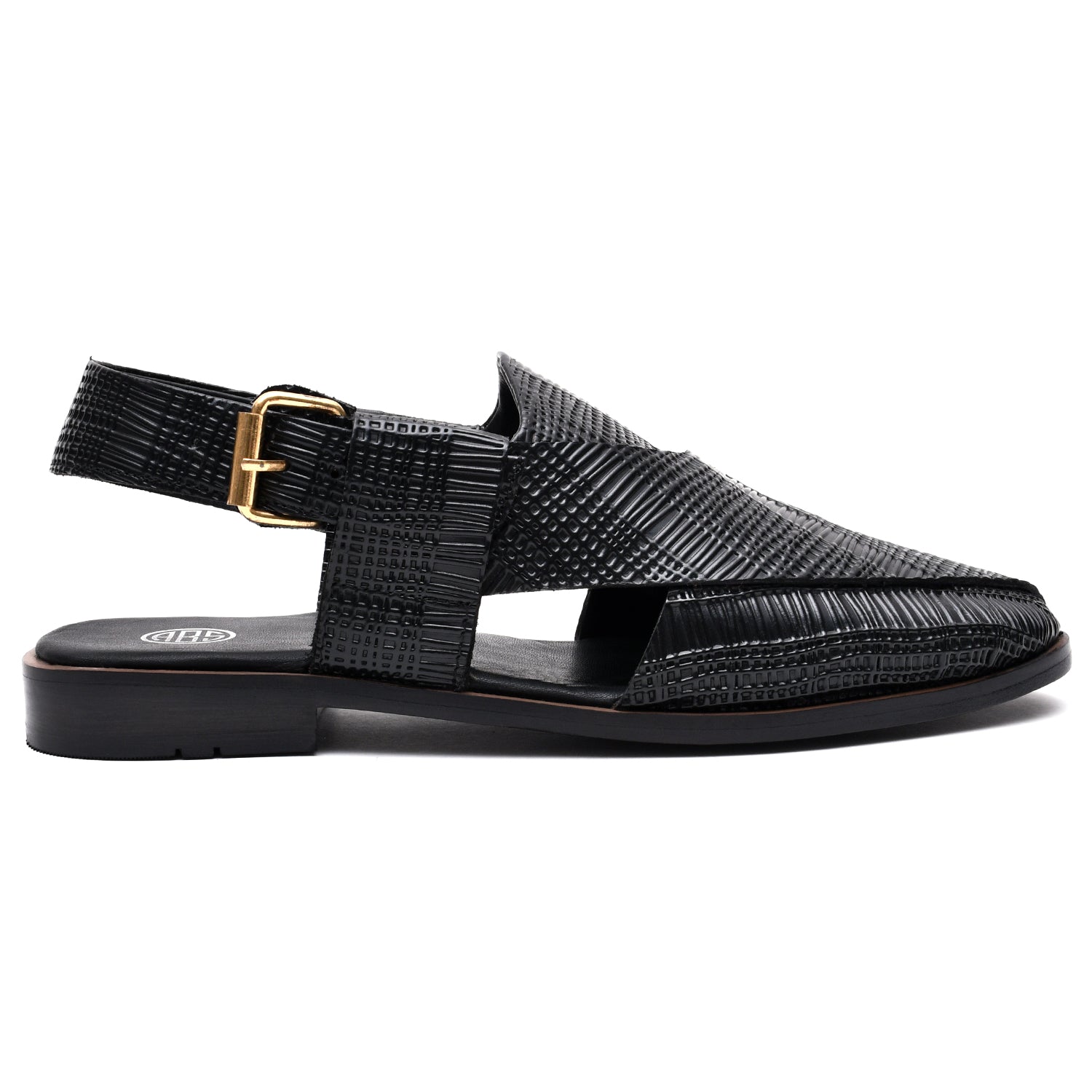 LEATHER PESHAWARI CHAPPAL - P-173 BLACK