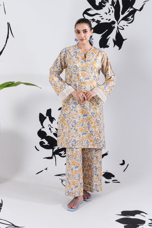 2 PIECE - PRINTED LAWN SUIT - GLV1-09